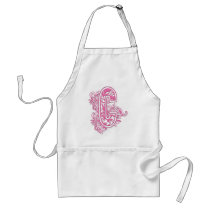 PINK MONOGRAM C aprons