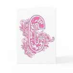 PINK MONOGRAM C GREETING CARDS