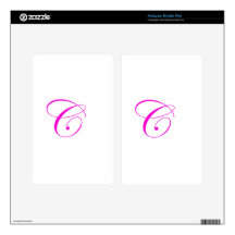 Pink Monogram C Decals For Kindle Fire