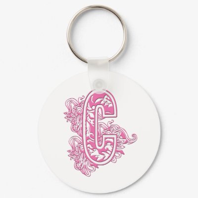 PINK MONOGRAM C KEY CHAIN by dgpaulart