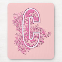 PINK MONOGRAM C mousepads