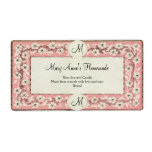 Pink Monogram Floral Custom Label labels