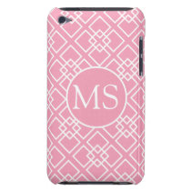Pink Monogram Geometric Pattern iPod Touch Cover