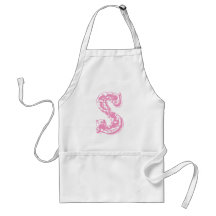Pink Monogram Letter S Aprons