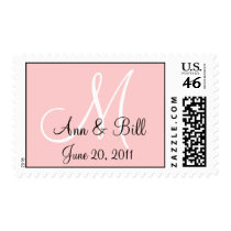 Pink Monogram M First Names and Date Stamp