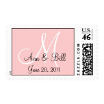 Pink Monogram M First Names and Date Stamp