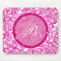 Pink Monogram Mousepads