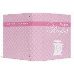 Pink Monogram Recipe Book Vinyl Binders
