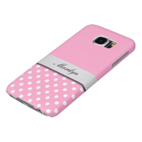 Pink Monogram Samsung Galaxy S6 Cases
