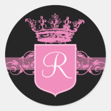 Pink Monogram Stickers