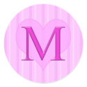 Pink Monogram Stickers M 001