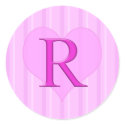 Pink Monogram Stickers R 001 by LetsCelebrate Pink Monogram Stickers R 001