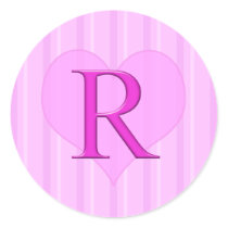 Pink Monogram Stickers R 001 by LetsCelebrate Pink Monogram Stickers R 001