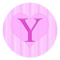 Pink Monogram Stickers Y 001 by LetsCelebrate Pink Monogram Stickers Y 001
