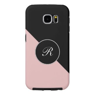 Pink Monogram Style Samsung Galaxy S6 Cases