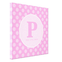 Pink Monogram Wall Art Canvas Print