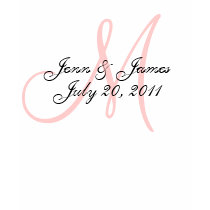 Pink Monogram Wedding Announcement T-Shirt