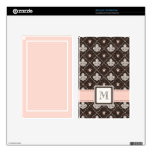Pink Monogrammed Fleur de Lis Kindle Fire Skin