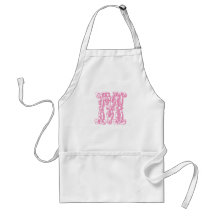 Pink Monogrammed Letter M Apron