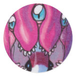 Pink monster sticker