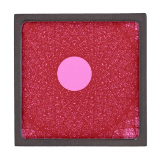 pink moon radiating red light abstract art premium trinket boxes