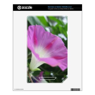 Pink Morning Glory Flower Decal For NOOK Color