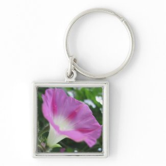 Pink Morning Glory Flower Key Chains