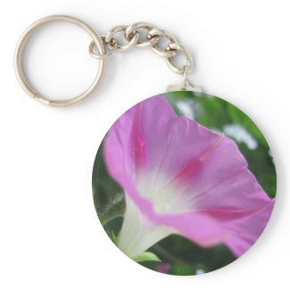 Pink Morning Glory Flower Key Chains