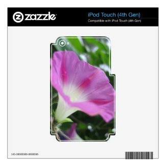 Pink Morning Glory Flower Skins For iPod Touch 4G
