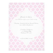 Pink Moroccan Pattern Wedding Invitations