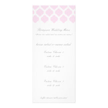 Pink Moroccan Pattern Wedding Menus Custom Invitations