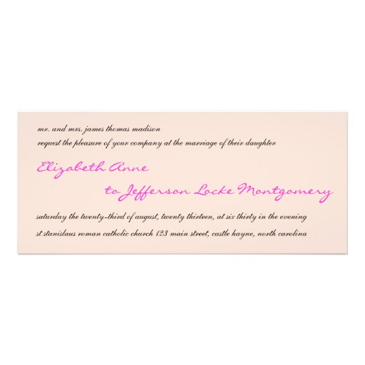 Pink Moroccan Wedding Invitation