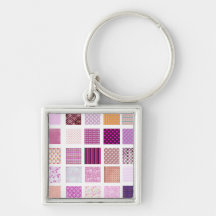 Pink Mosaic pattern Keychain