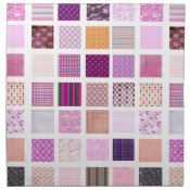 contemporary patterned squares Mosaic pattern pink cloth Napkins