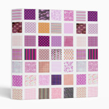 Pink Mosaic pattern Vinyl Binders