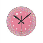 Pink Mosaic Pattern Wall Clock