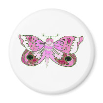 Pink Moth magnets by pidgiefund Pink Moth magnets