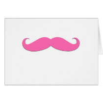 Pink Moustache Humor Create Your Own Greeting Cards