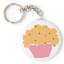 Pink muffin pattern key chains