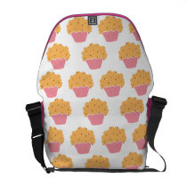 Pink muffin pattern courier bag