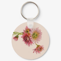 PINK MUMS by SHARON SHARPE keychains