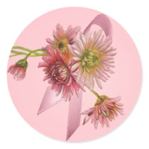 PINK MUMS & RIBBON by SHARON SHARPE stickers