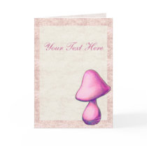 Pink Mushroom Greeting Card by Customizables Pink Mushroom Greeting Card