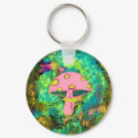 Pink Mushroom keychains by hadleymonster Pink Mushroom keychains