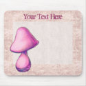 Pink Mushroom Mousepad by Customizables Pink Mushroom Mousepad