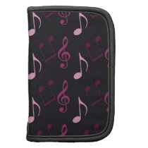Pink Music Notes Folio Planners
