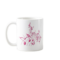 PINK MUSIC NOTES COFFEE MUGS
