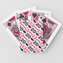 Pink Mustache Grad 2013 playing cards