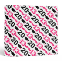 Pink Mustache Grad 2013 binders