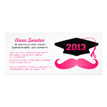 Pink Mustache Grad 2013 invitations